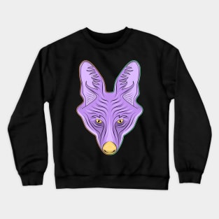 purple maned wolf face Crewneck Sweatshirt